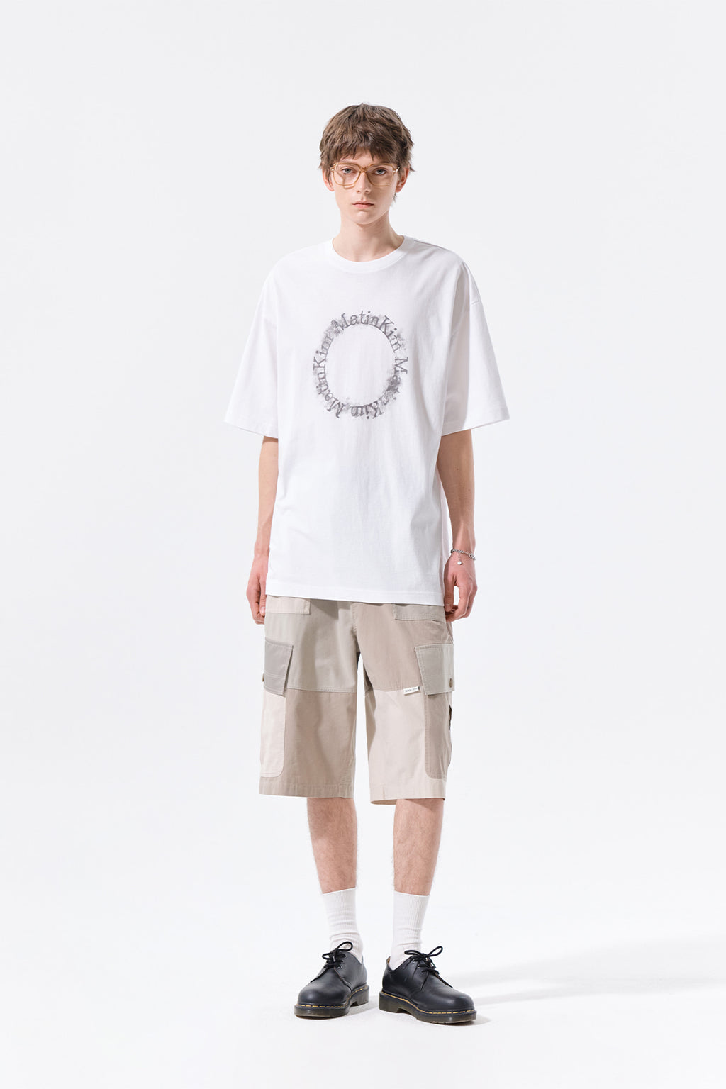 Matin Kim - Patchwork Cargo Bermuda Pants (Beige) product image 10 | TRAB K-Fashion Australia