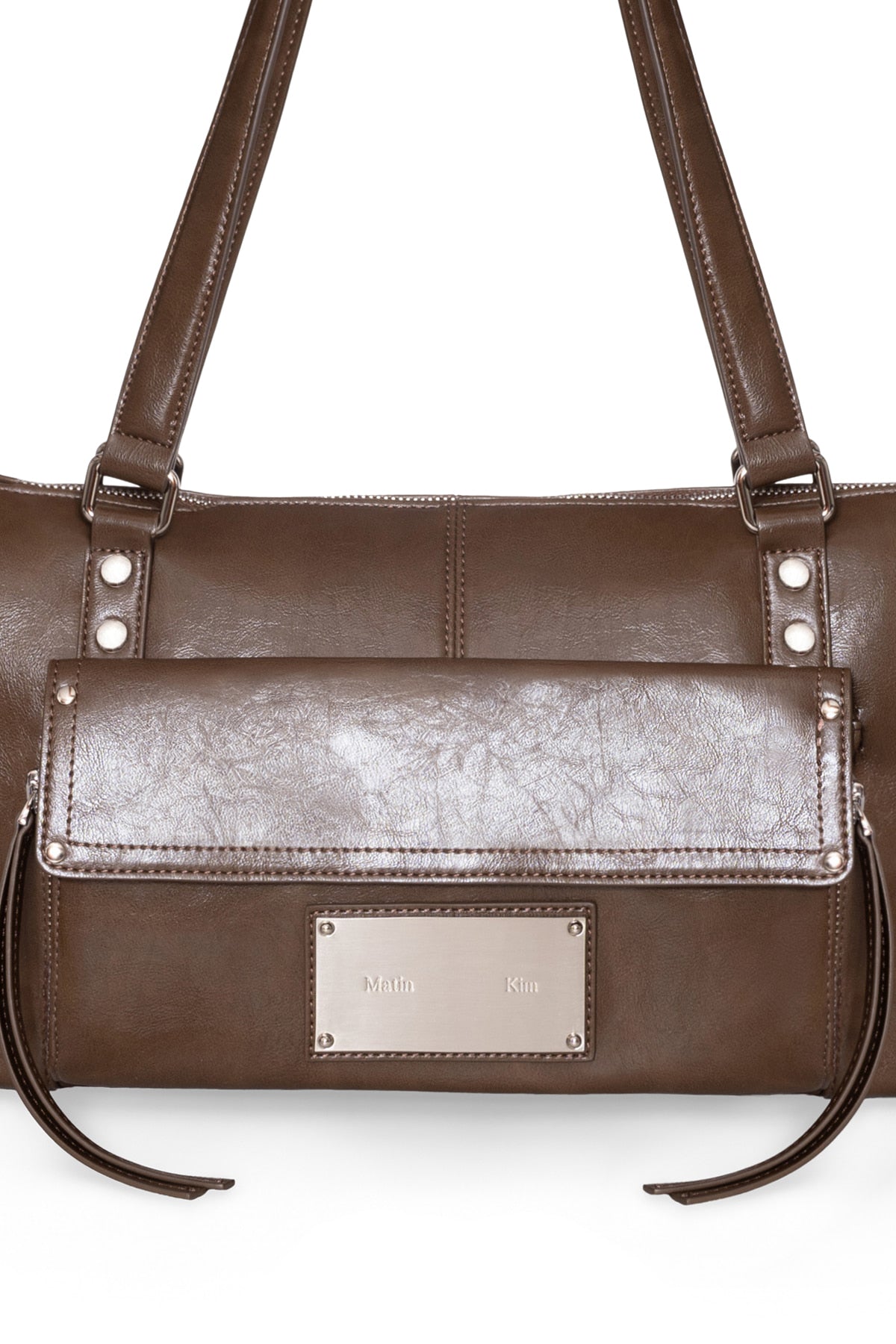 Matin Kim - Flap Pocket Shoulder Bag (Brown) product image 4 | TRAB K-Fashion Australia