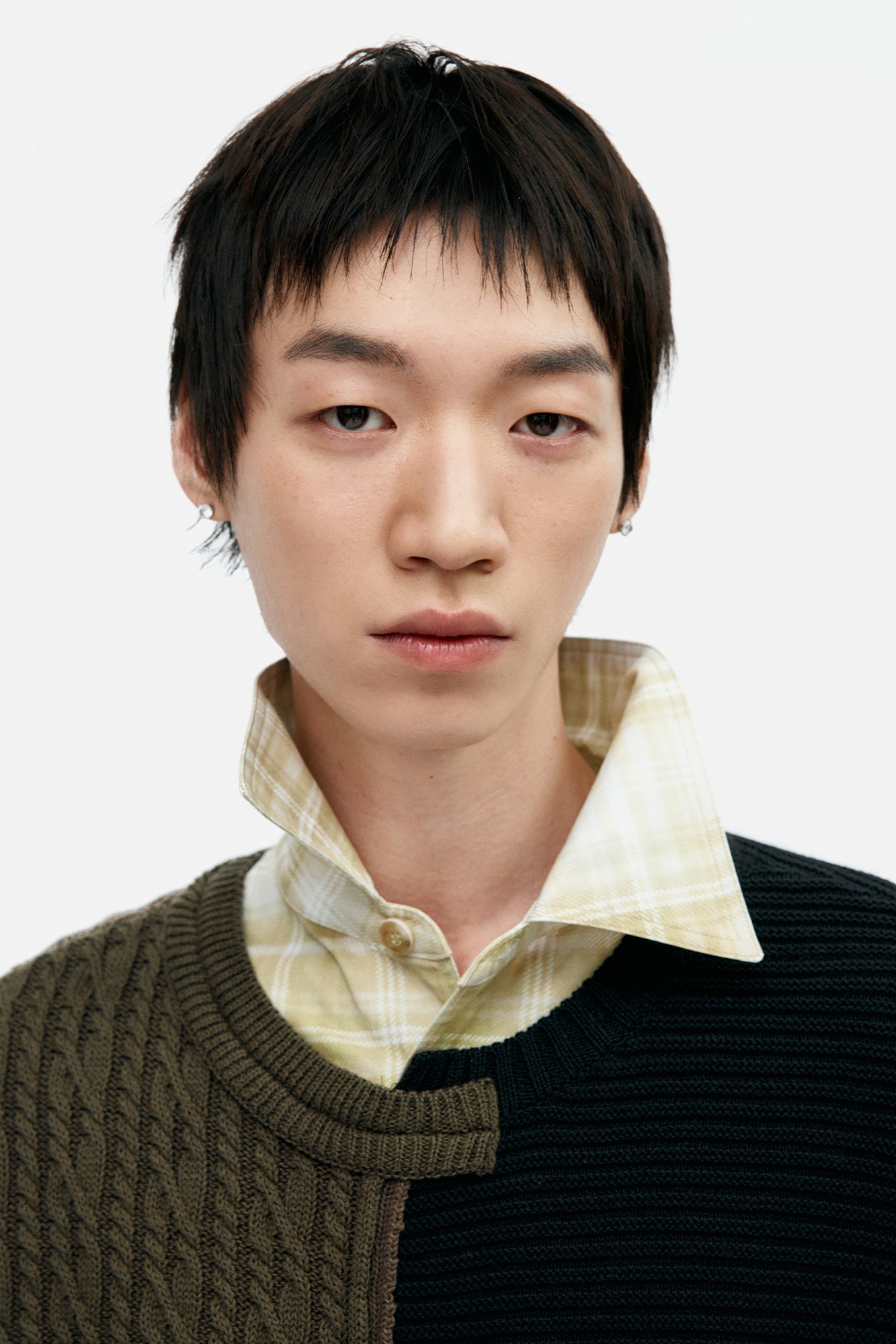 Andersson Bell - Patchwork Asymmetric Crewneck Sweater (Multi) product image 4 | TRAB K-Fashion Australia