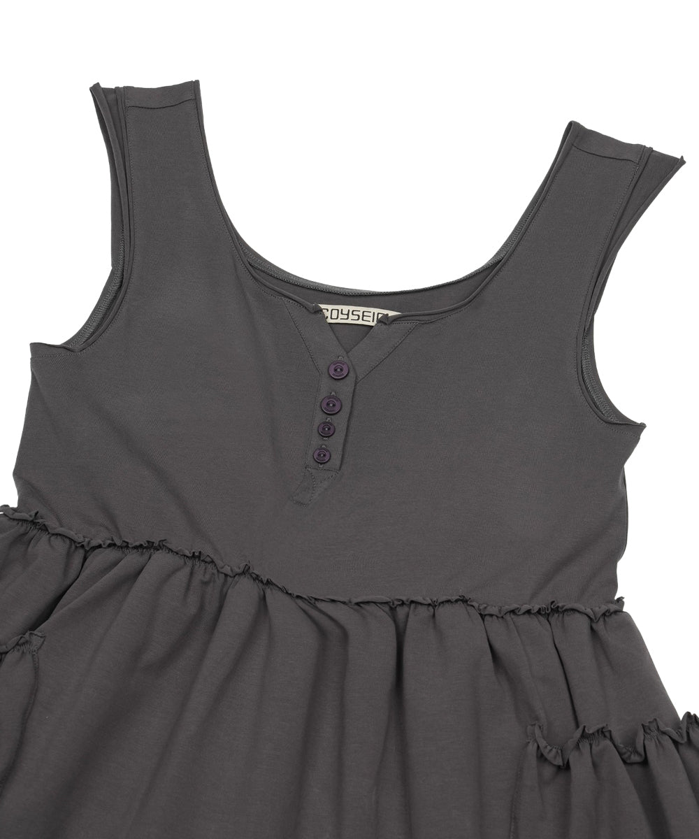 Coyseio - Shirring Pocket Sleeveless (Charcoal) product image 13 | TRAB K-Fashion Australia