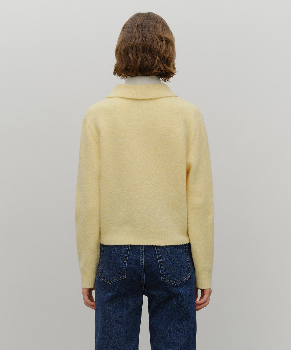 Marithe & Francois Girbaud - 3 Pocket Boucle Cardigan (Yellow) product image 3 | TRAB K-Fashion Australia