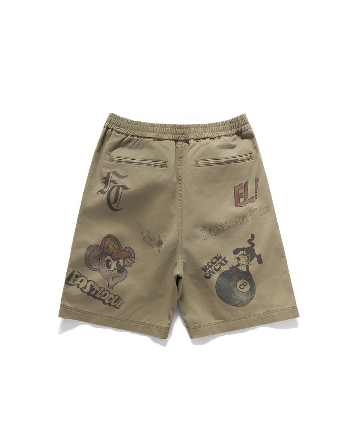 Eastlogue - Felix Vintage Printing Easy Shorts (Beige) product image 2 | TRAB K-Fashion Australia