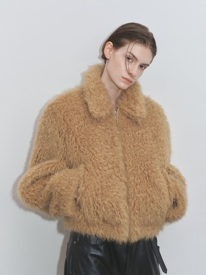 Tonywack - Cropped Fur Blouson (Royale Beige) product image 6 | TRAB K-Fashion Australia