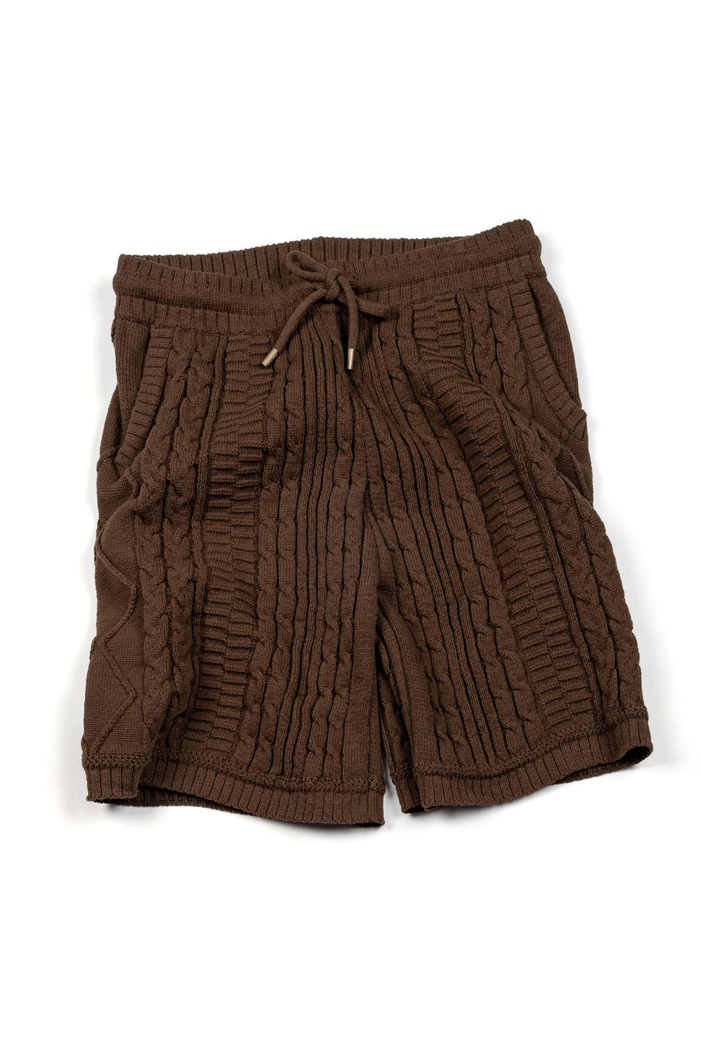 Ioedle - Seeping New Town Cable Knit Shorts (Brown) product image 1 | TRAB K-Fashion Australia