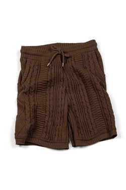 Ioedle - Seeping New Town Cable Knit Shorts (Brown) product image 1 | TRAB K-Fashion Australia