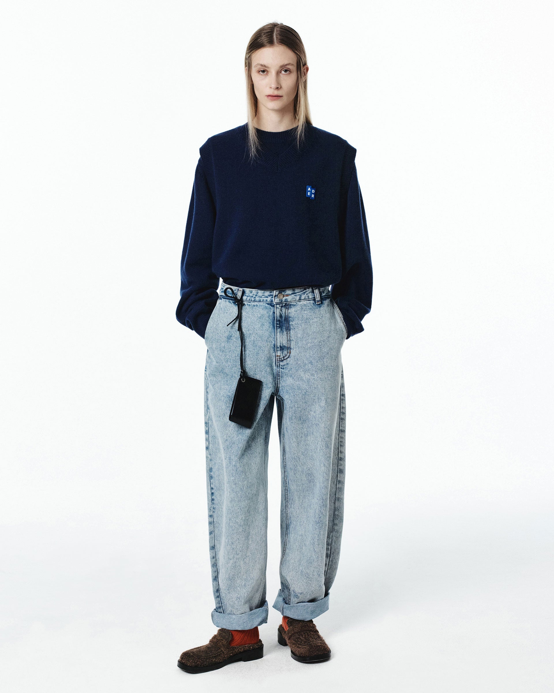 Ader Error - Sig; BL Tag knit vest 01 (Navy) product image 1 | TRAB K-Fashion Australia