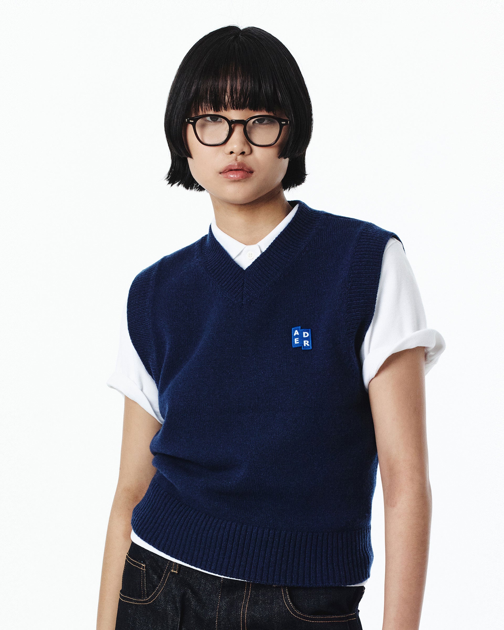 Ader Error - Sig; BL Tag knit vest 01 (Navy) product image 3 | TRAB K-Fashion Australia
