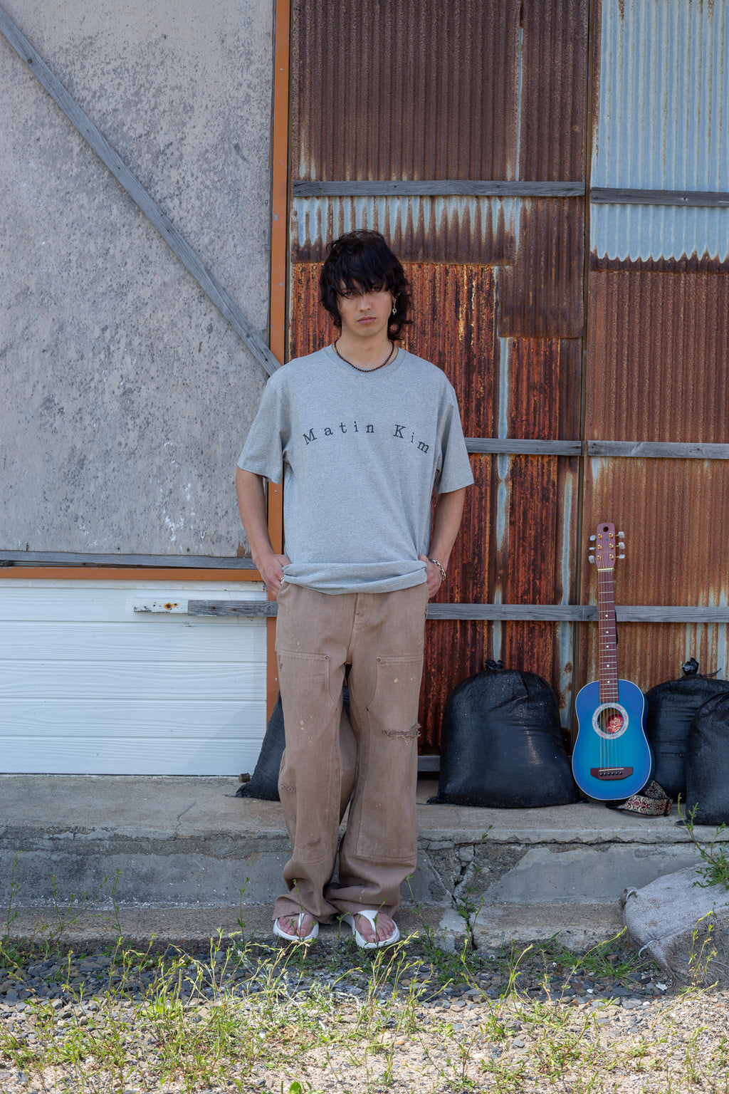 Matin Kim - Minimal Arch Logo Top (Grey) product image 12 | TRAB K-Fashion Australia