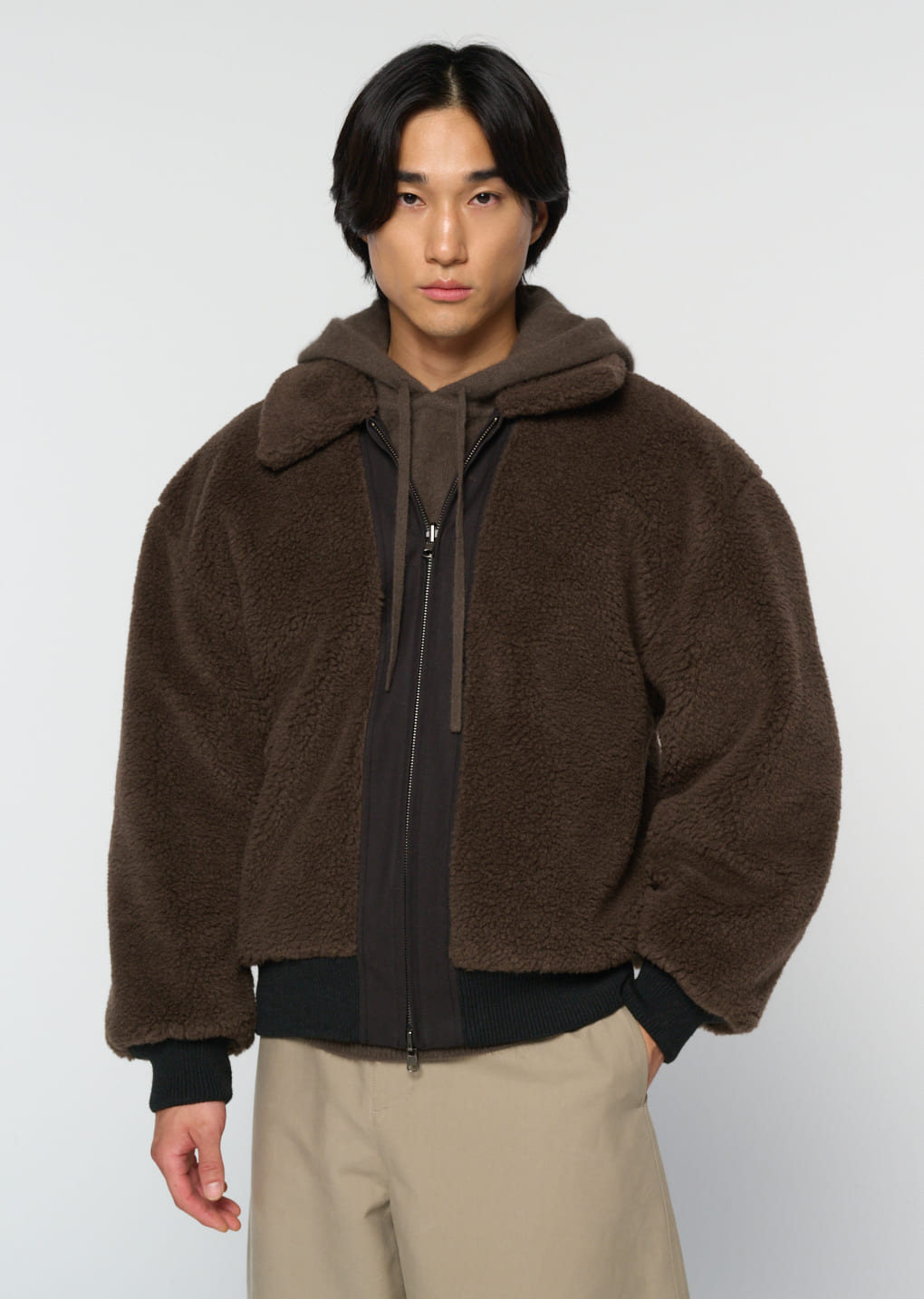Amomento - cotton reversible shearling jumper (Black) product image 7 | TRAB K-Fashion Australia
