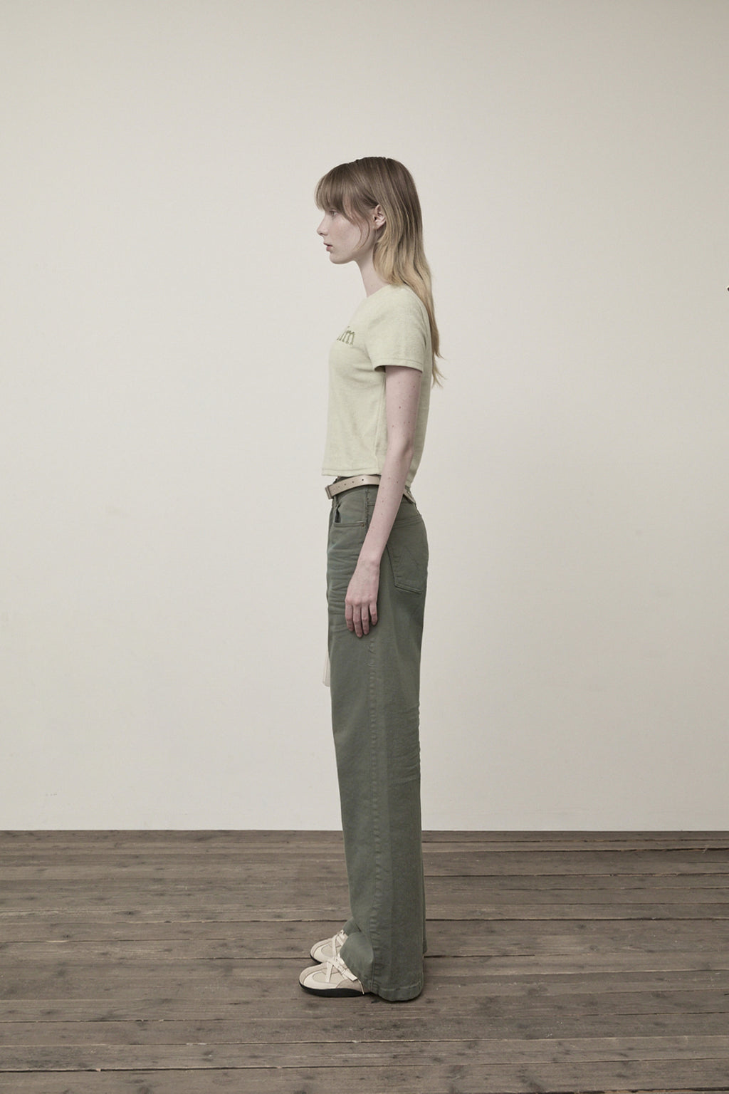 Matin Kim - Color Point Washed Denim Pants (Khaki) product image 6 | TRAB K-Fashion Australia
