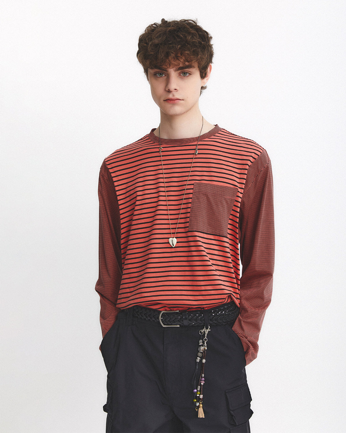 Eastlogue - Strike Bowling L/s T-shirt (Salmon & Navy) product image 2 | TRAB K-Fashion Australia