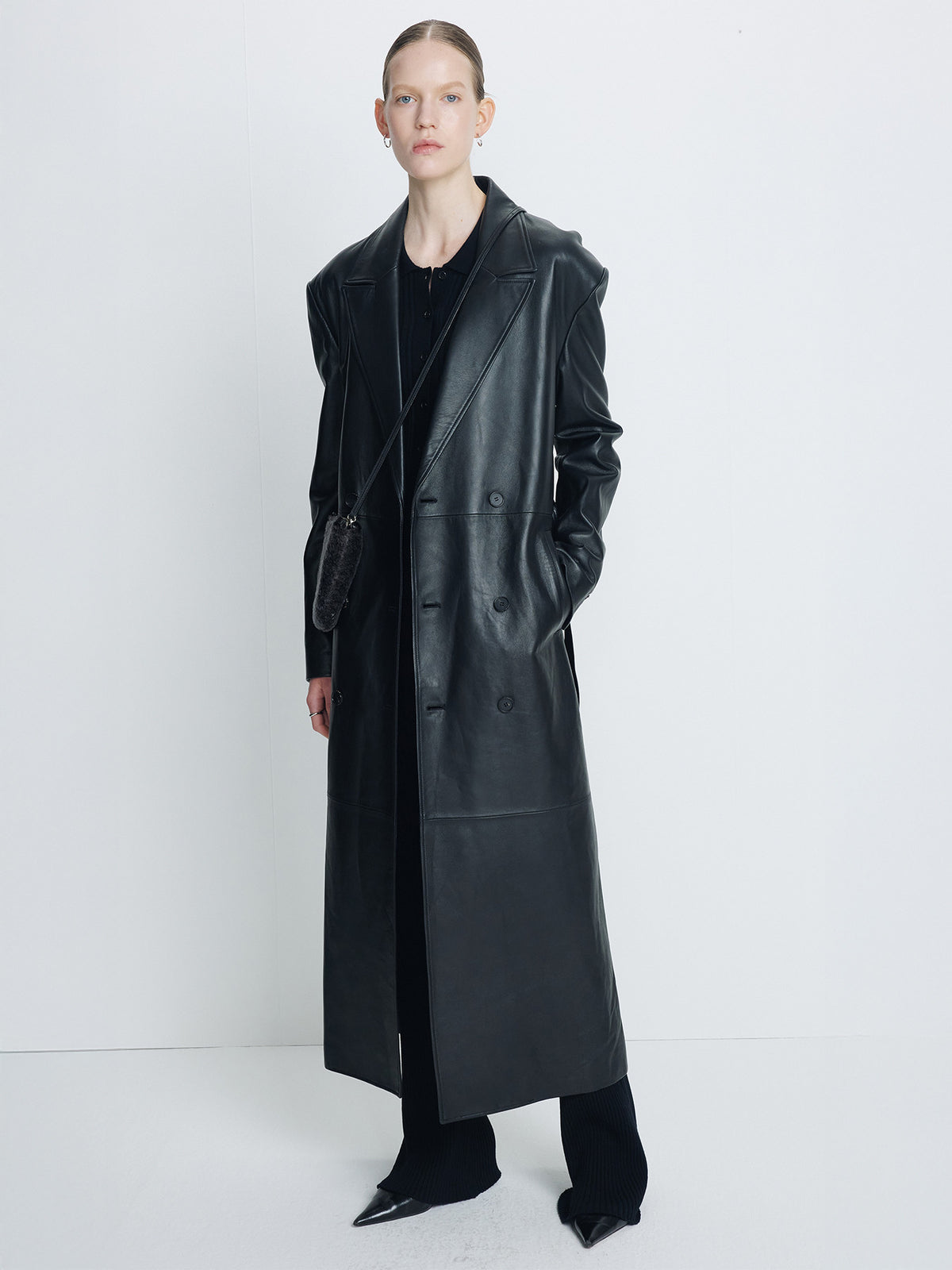 Tonywack - Nappa Leather Double-Breasted Coat (Black) product image 4 | TRAB K-Fashion Australia