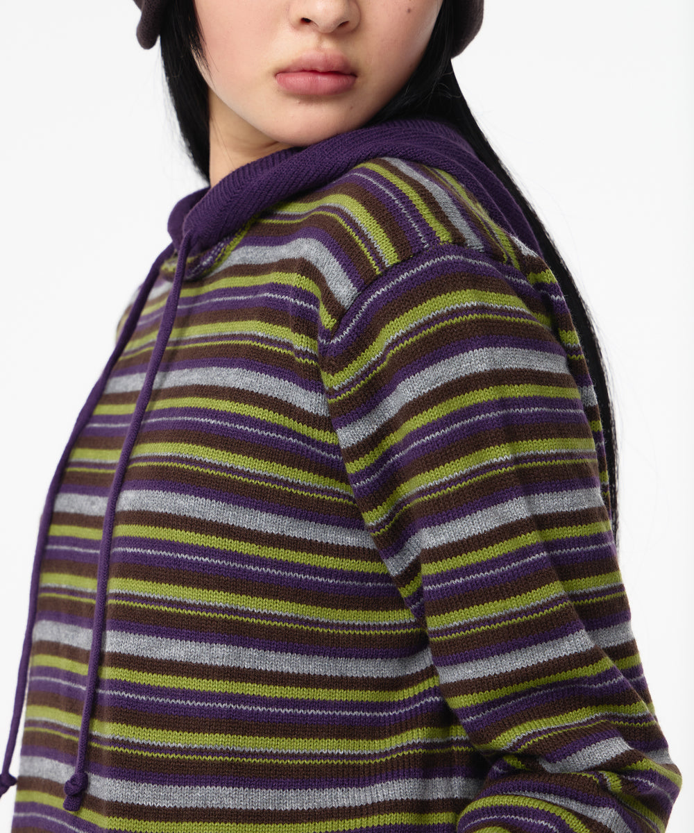 Coyseio - Stripe Knit Hoodie (Purple) product image 8 | TRAB K-Fashion Australia