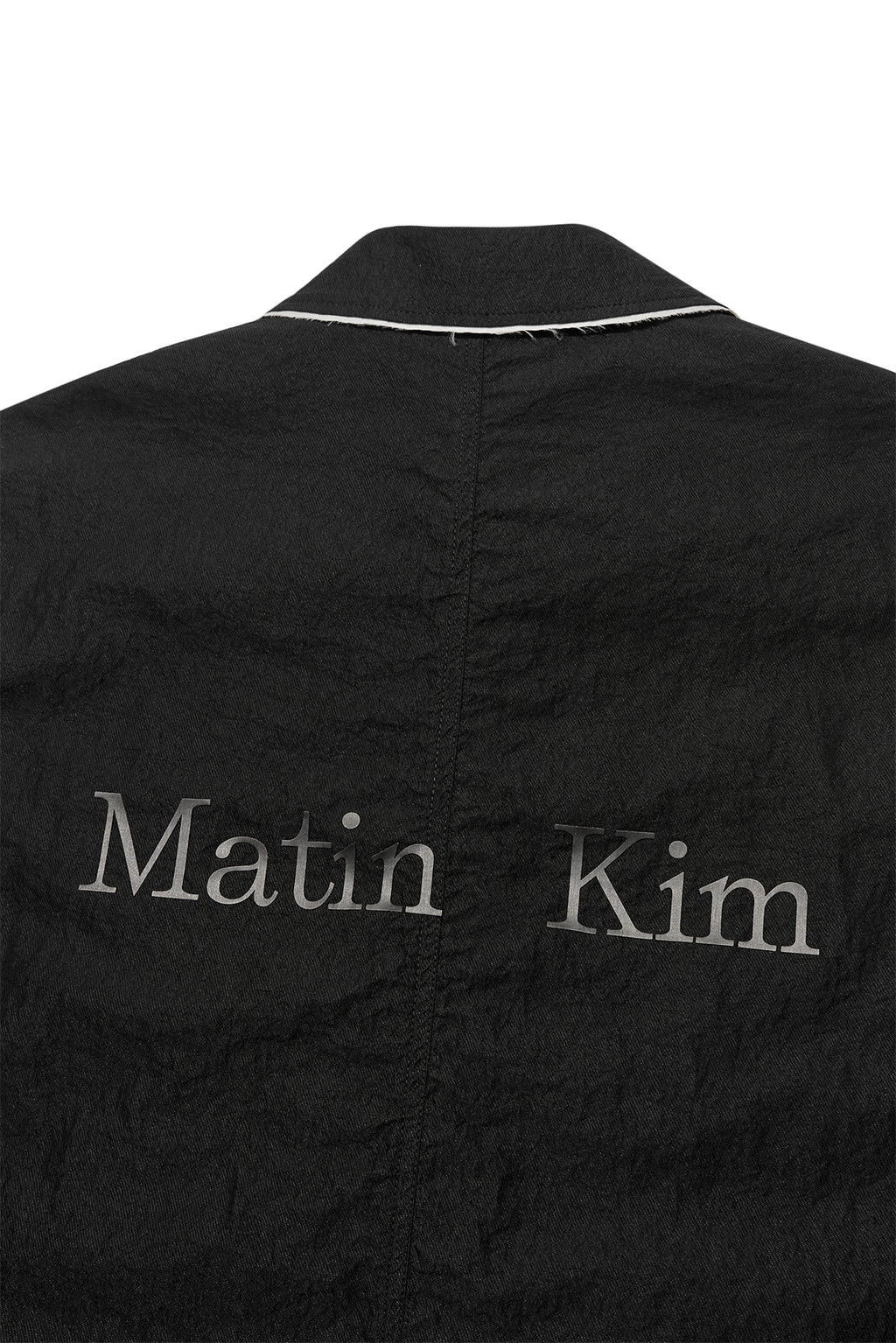 Matin Kim - Back Logo Point Nylon Long Coat (Black) product image 6 | TRAB K-Fashion Australia