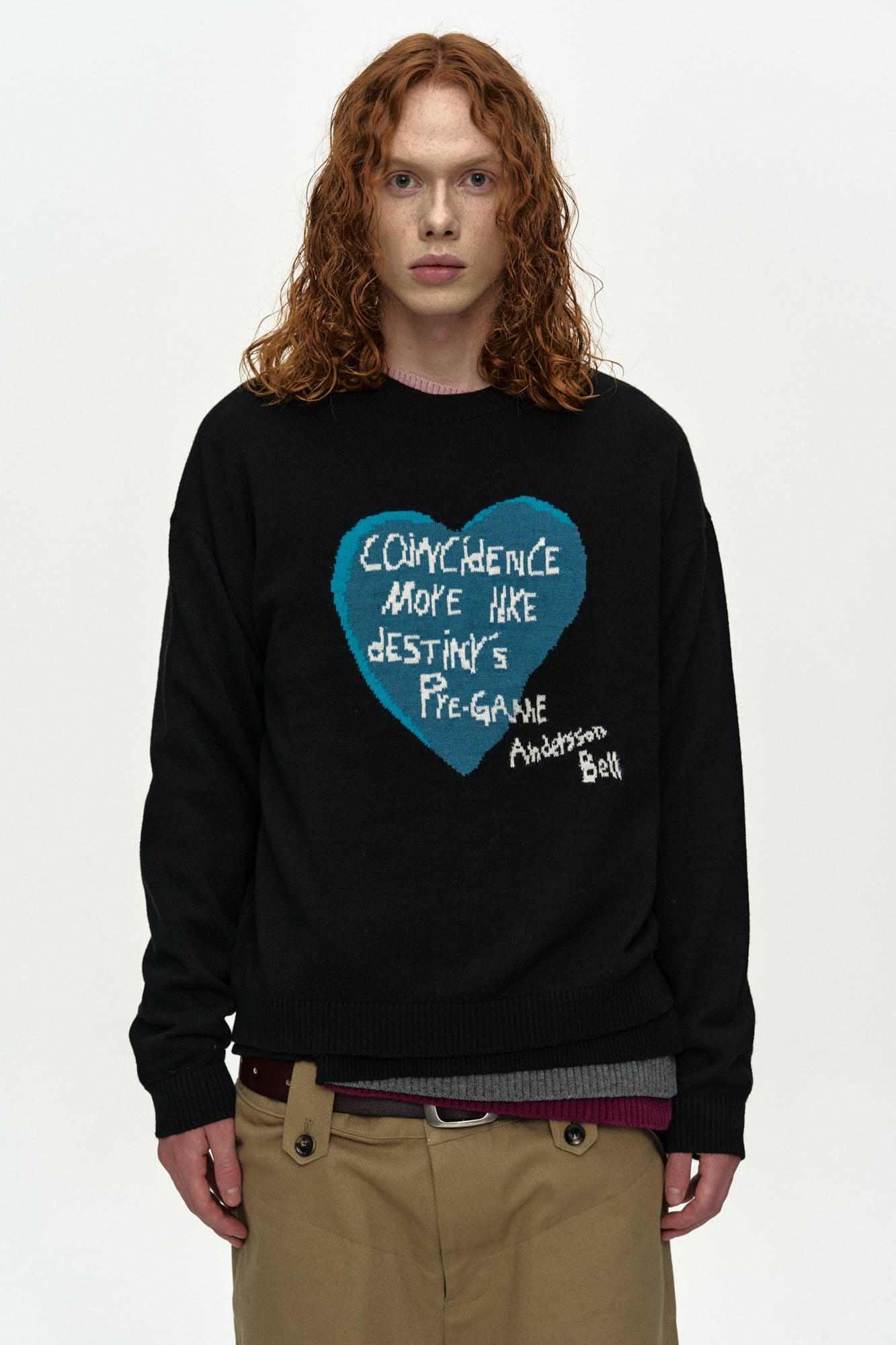 Andersson Bell - Boy's Heart Message Crew-Neck Sweater (Black) product image 4 | TRAB K-Fashion Australia