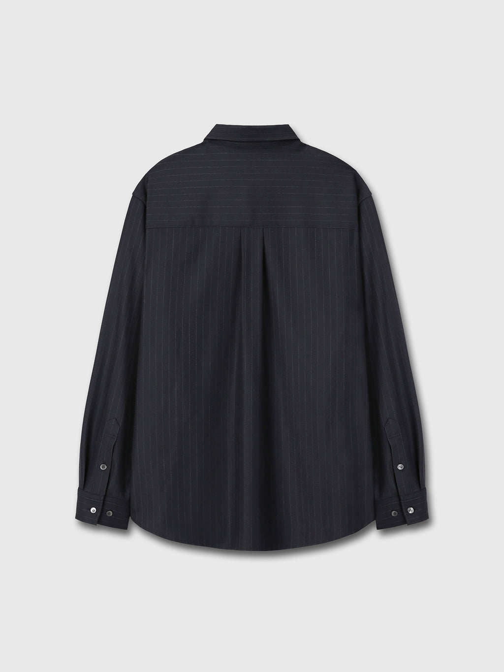 Tonywack - Wool Striped Relaxed Shirt (Navy Pinstripe) product image 8 | TRAB K-Fashion Australia