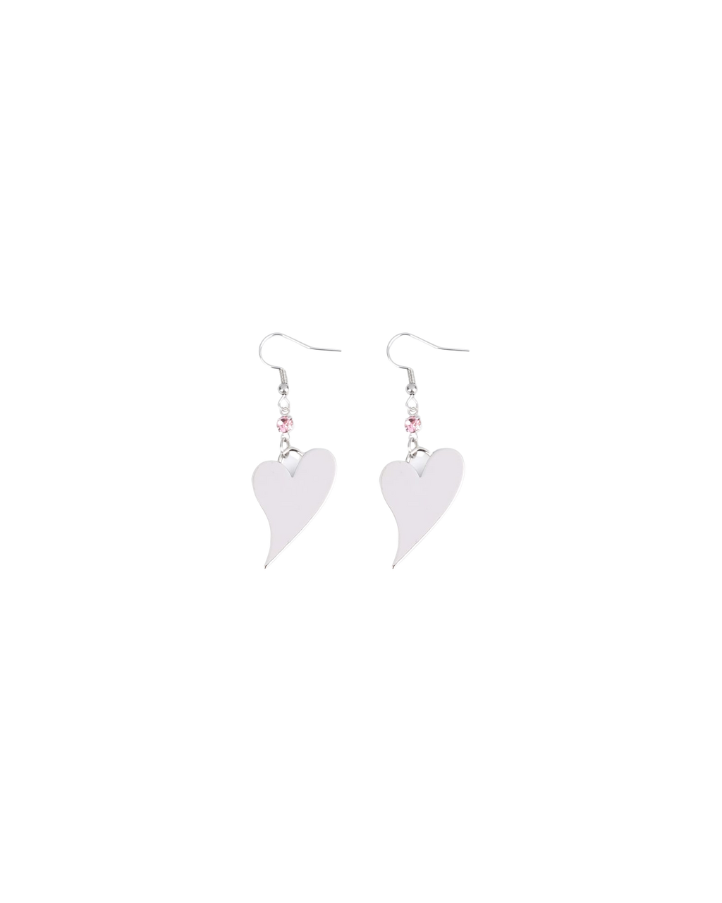Kimhe Kim - Kimhekim Heart Earrings (White/Silver) product image 1 | TRAB K-Fashion Australia