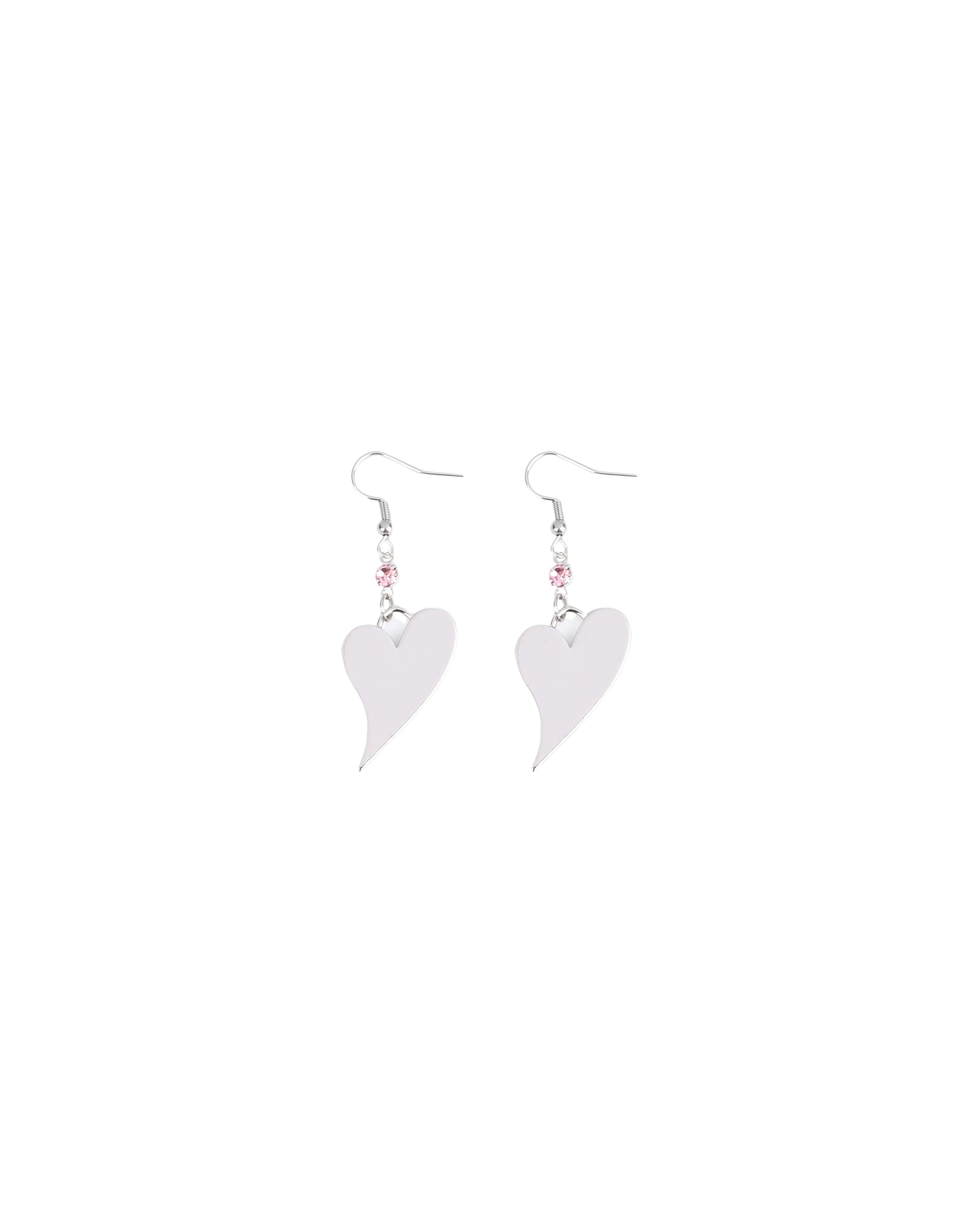 Kimhe Kim - Kimhekim Heart Earrings (White/Silver) product image 1 | TRAB K-Fashion Australia