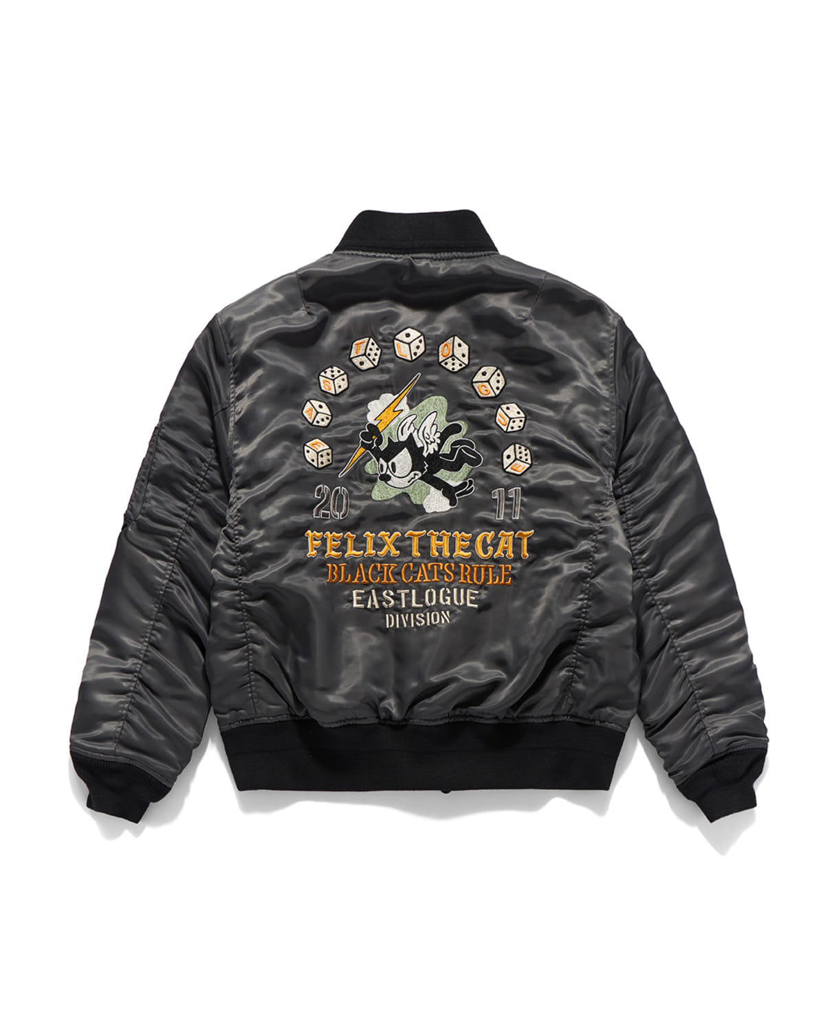 Eastlogue - Angel Felix Embroidery Flight Ma-1 Jumper (Charcoal) product image 1 | TRAB K-Fashion Australia