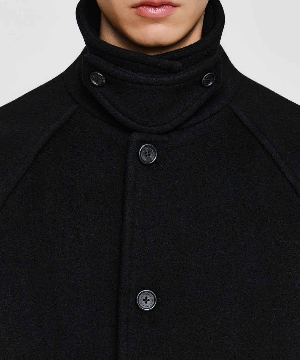 Marithe & Francois Girbaud - Wool Blend Long Balmacaan Coat (Black) product image 5 | TRAB K-Fashion Australia