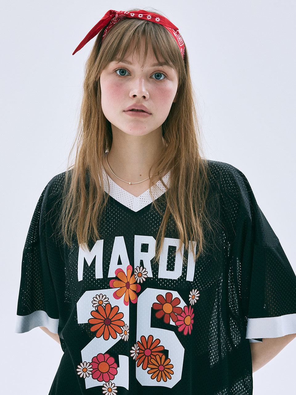 Mardi Mercredi - [Pre-Order – Ships June 26] Mesh Jersey Top Half Sleeve Blossom (Black) product image 1 | TRAB K-Fashion Australia