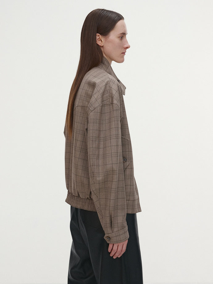Tonywack - Checked Wool Harrington Jacket (Beige Check) product image 5 | TRAB K-Fashion Australia