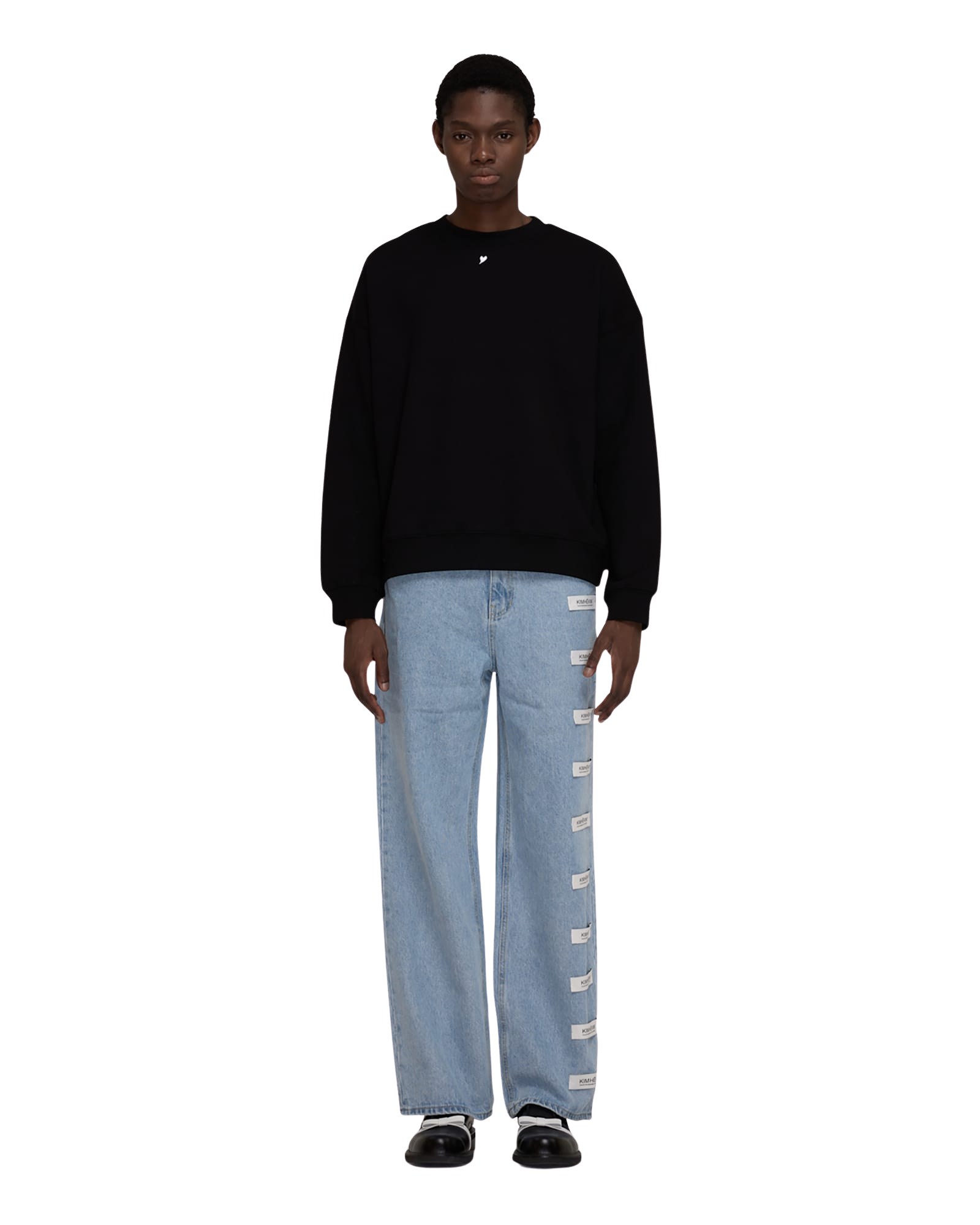 Kimhe Kim - Heart Embroidered Sweatshirt (Black) product image 6 | TRAB K-Fashion Australia