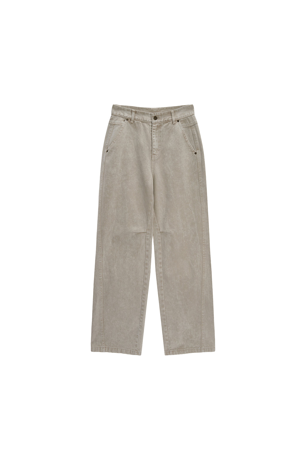 Matin Kim - Side Point Color Denim Pants (Beige) product image 1 | TRAB K-Fashion Australia