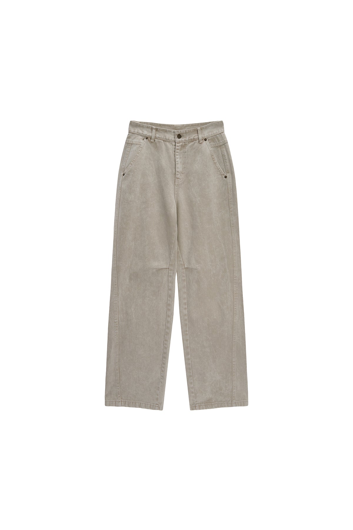 Matin Kim - Side Point Color Denim Pants (Beige) product image 1 | TRAB K-Fashion Australia