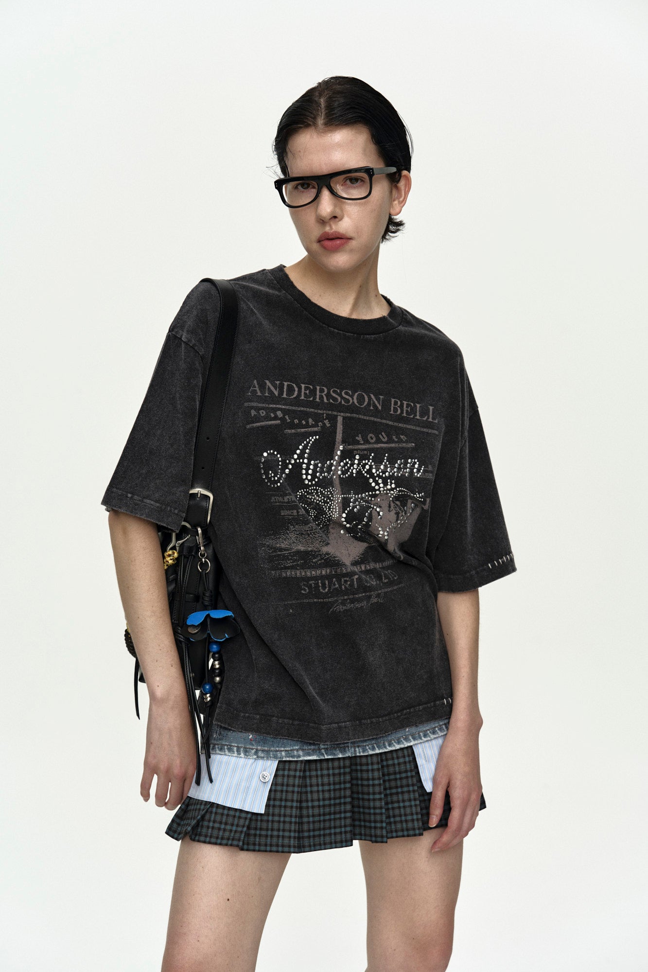 Andersson Bell - Rosie Hot-Fix Printed T-Shirt (Charcoal) product image 3 | TRAB K-Fashion Australia