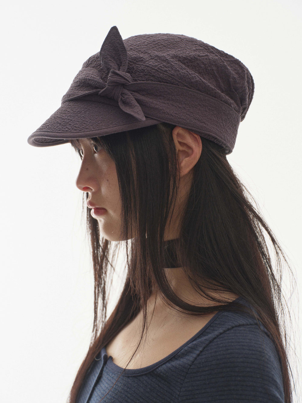 Coyseio - Ribbon Tie Cap (Charcoal) product image 4 | TRAB K-Fashion Australia