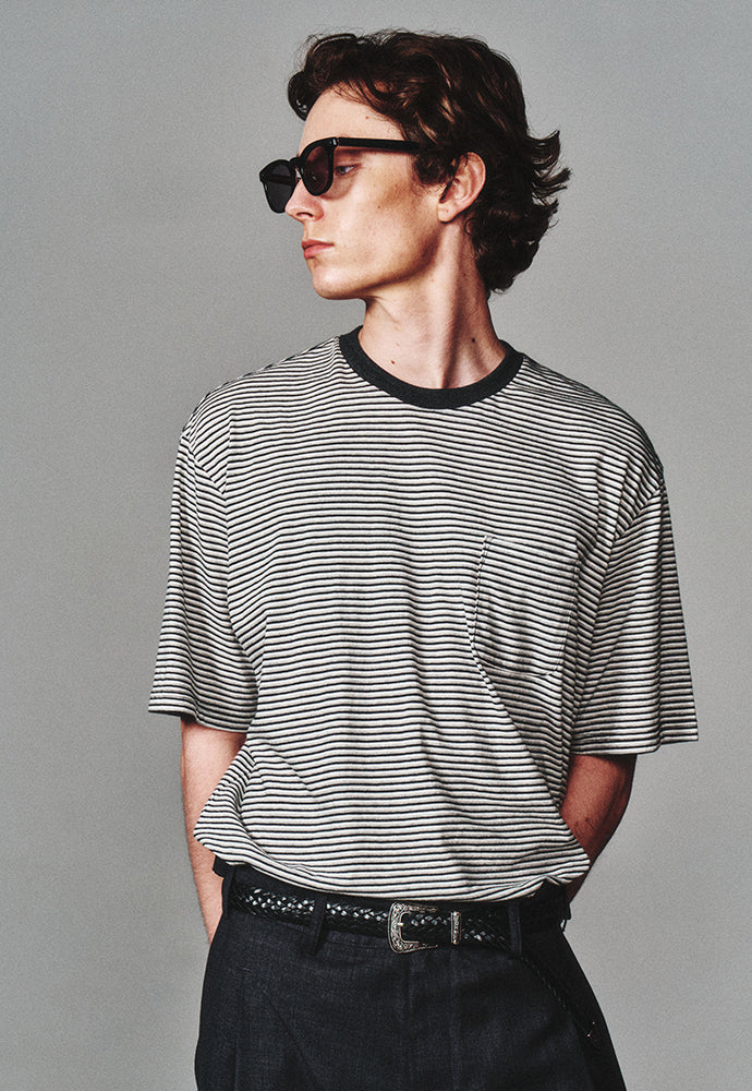 Art if acts - Washed Stripe Pocket S/S Tee (Charcoal) product image 6 | TRAB K-Fashion Australia