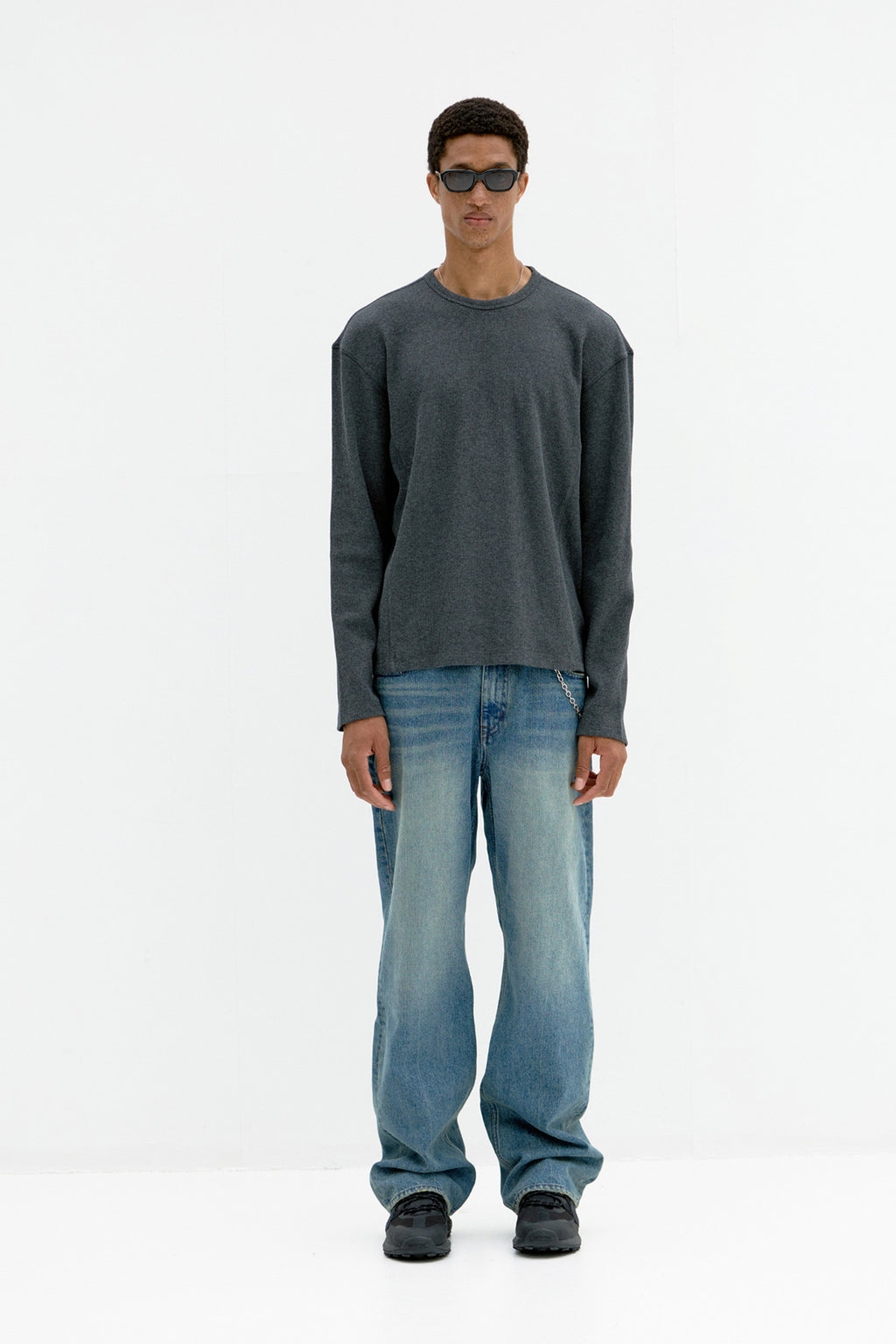 Coor - Regular Fit Waffle Long Sleeve (Charcoal) product image 2 | TRAB K-Fashion Australia