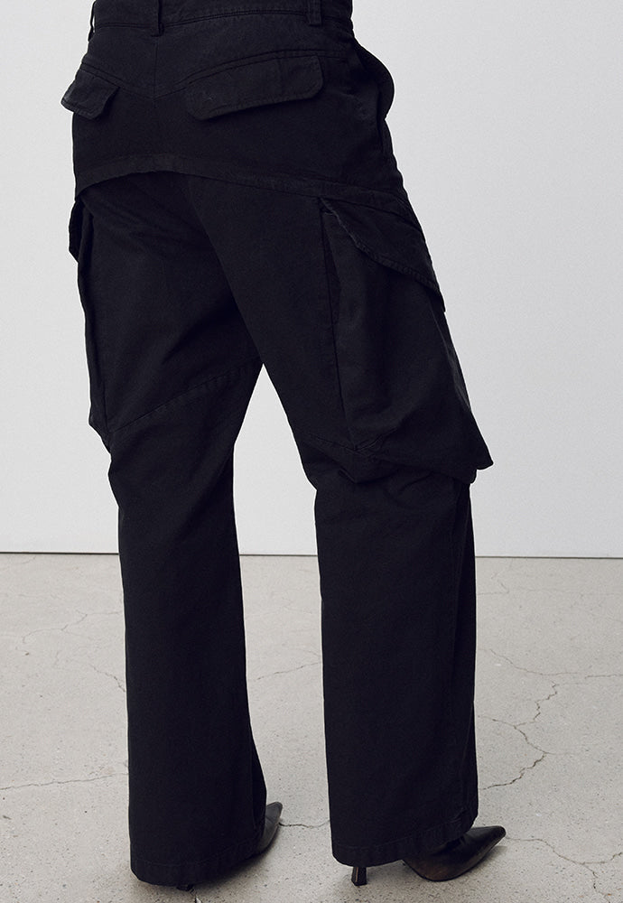 Tonywack - Garment-Dyed Gabardine Wide Cargo Pants (Carbon Pigment) product image 5 | TRAB K-Fashion Australia