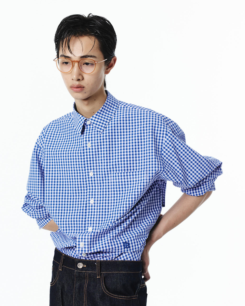 Ader Error - Sig; BL Tag shirt 02 (Z-Blue) product image 7 | TRAB K-Fashion Australia