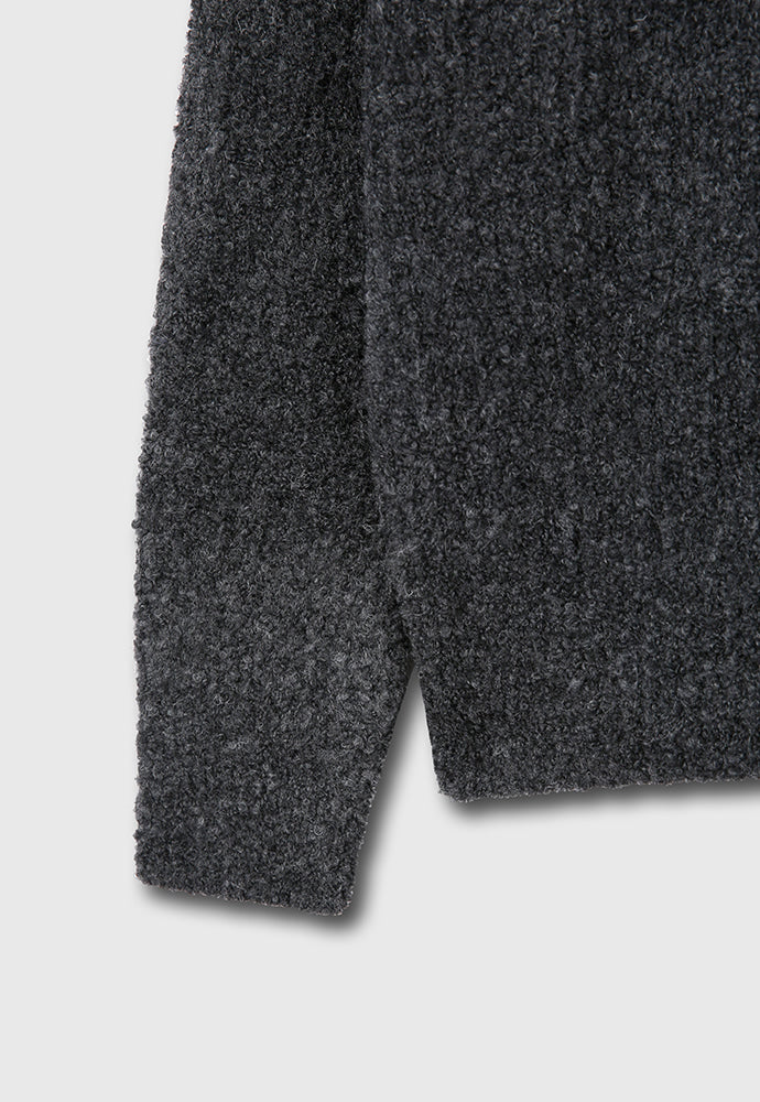 Tonywack - Wool Blend Boucle Zip Sweater (Dark Grey) product image 11 | TRAB K-Fashion Australia