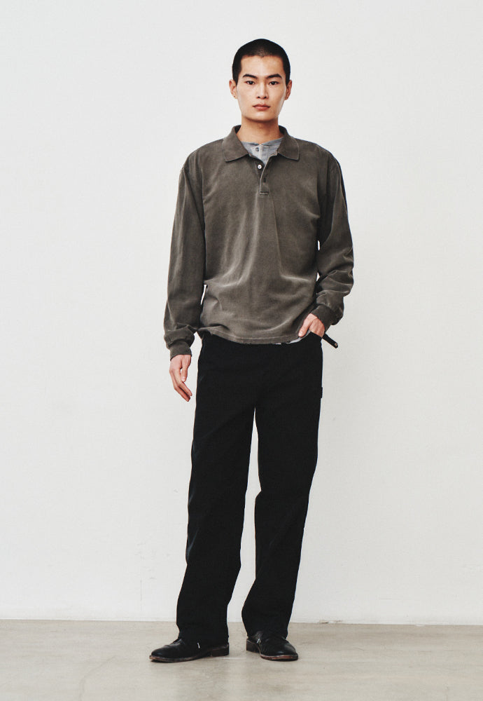 Art if acts - Damaged Pique Polo Shirt (Faded Charcoal) product image 4 | TRAB K-Fashion Australia