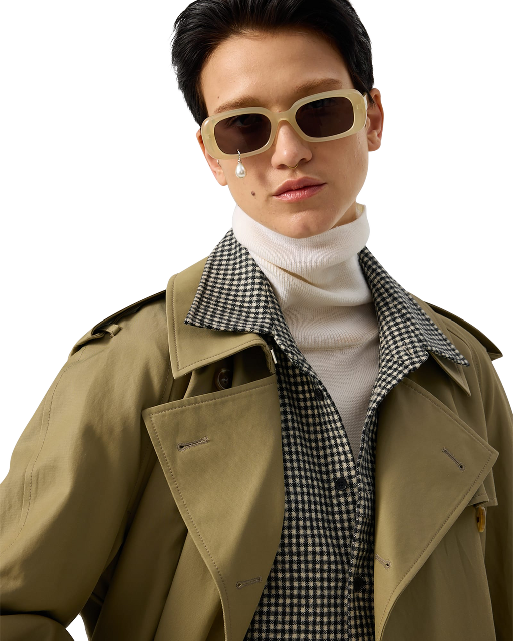 Kimhe Kim - Cotton-Rayon Belted Trench Coat (Olive Green) product image 14 | TRAB K-Fashion Australia