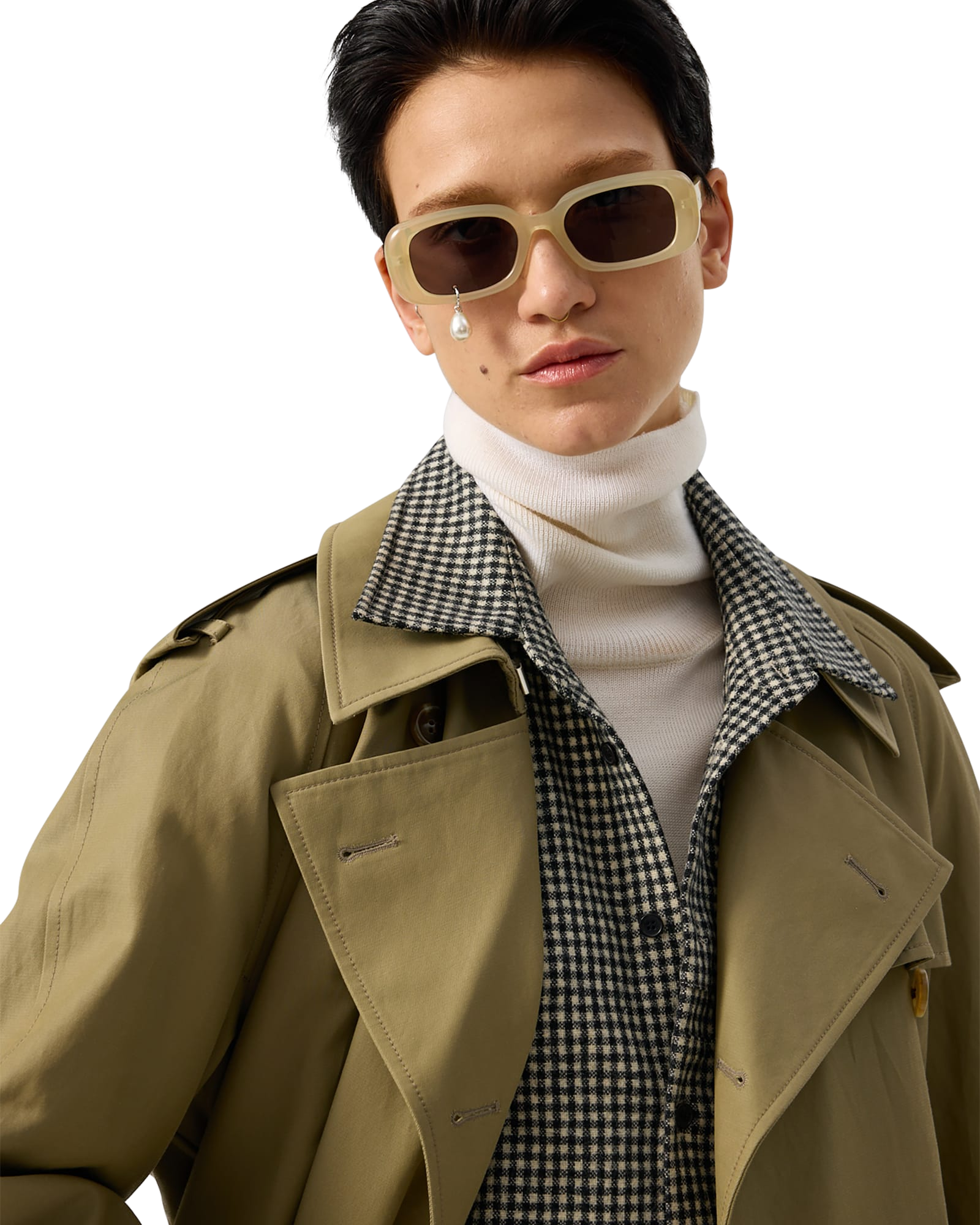 Kimhe Kim - Cotton-Rayon Belted Trench Coat (Olive Green) product image 14 | TRAB K-Fashion Australia
