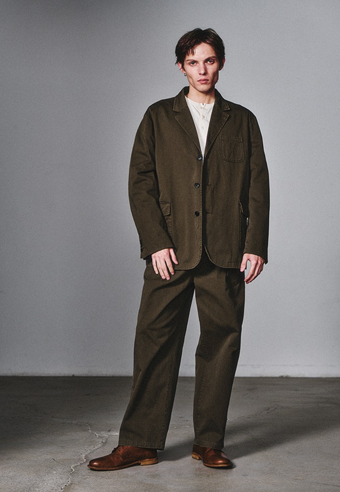 Art if acts - One Tuck Chino Pants (Olive) product image 1 | TRAB K-Fashion Australia