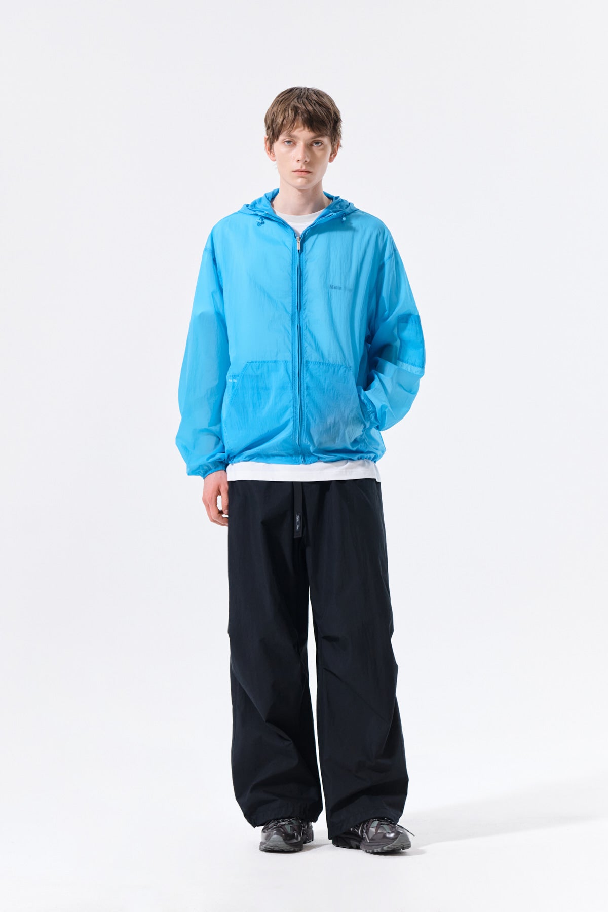 Matin Kim - Back Logo Hoody Windbreaker (Blue) product image 9 | TRAB K-Fashion Australia