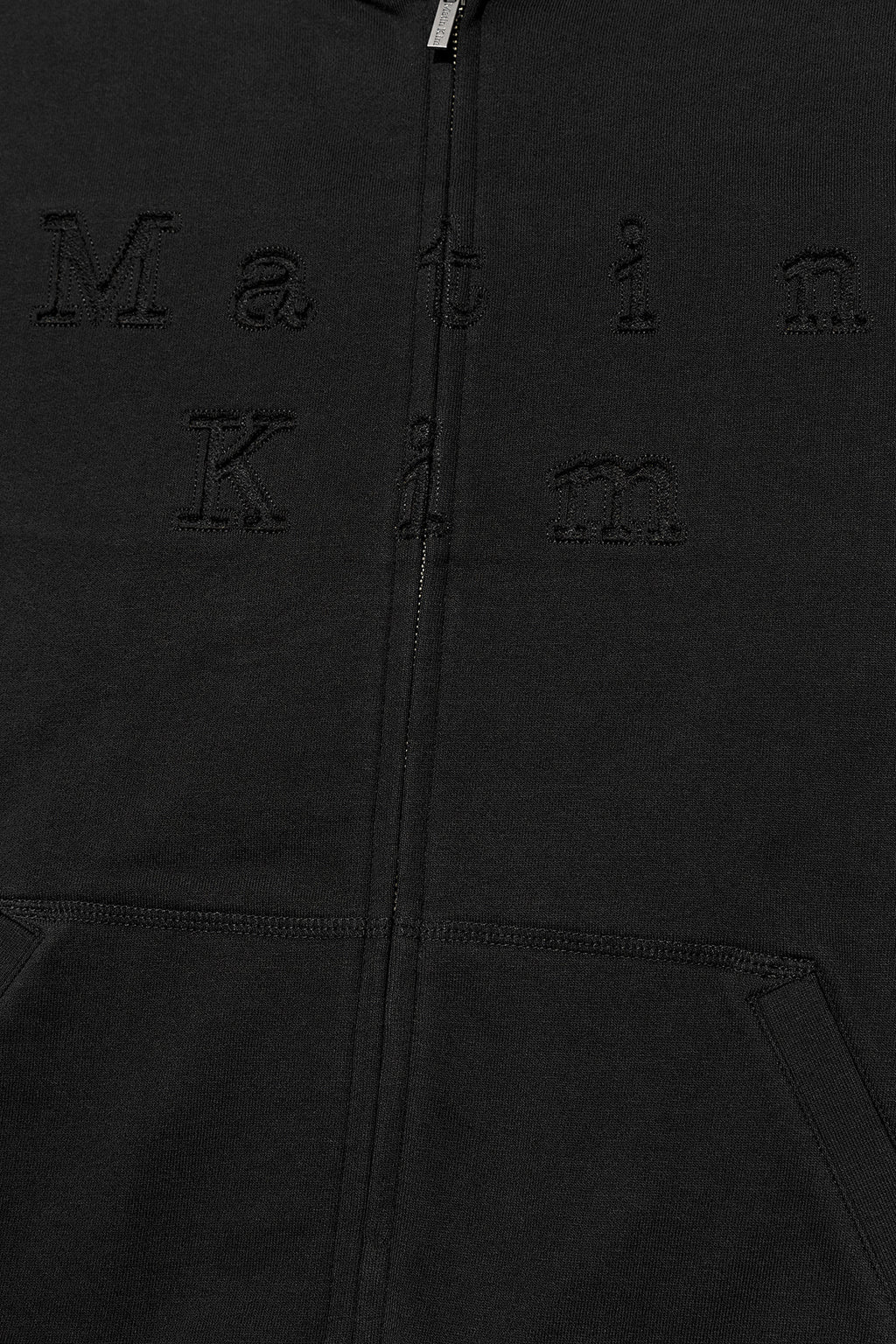 Matin Kim - Applique Cutted Logo Hoody Zip Up (Black) product image 4 | TRAB K-Fashion Australia