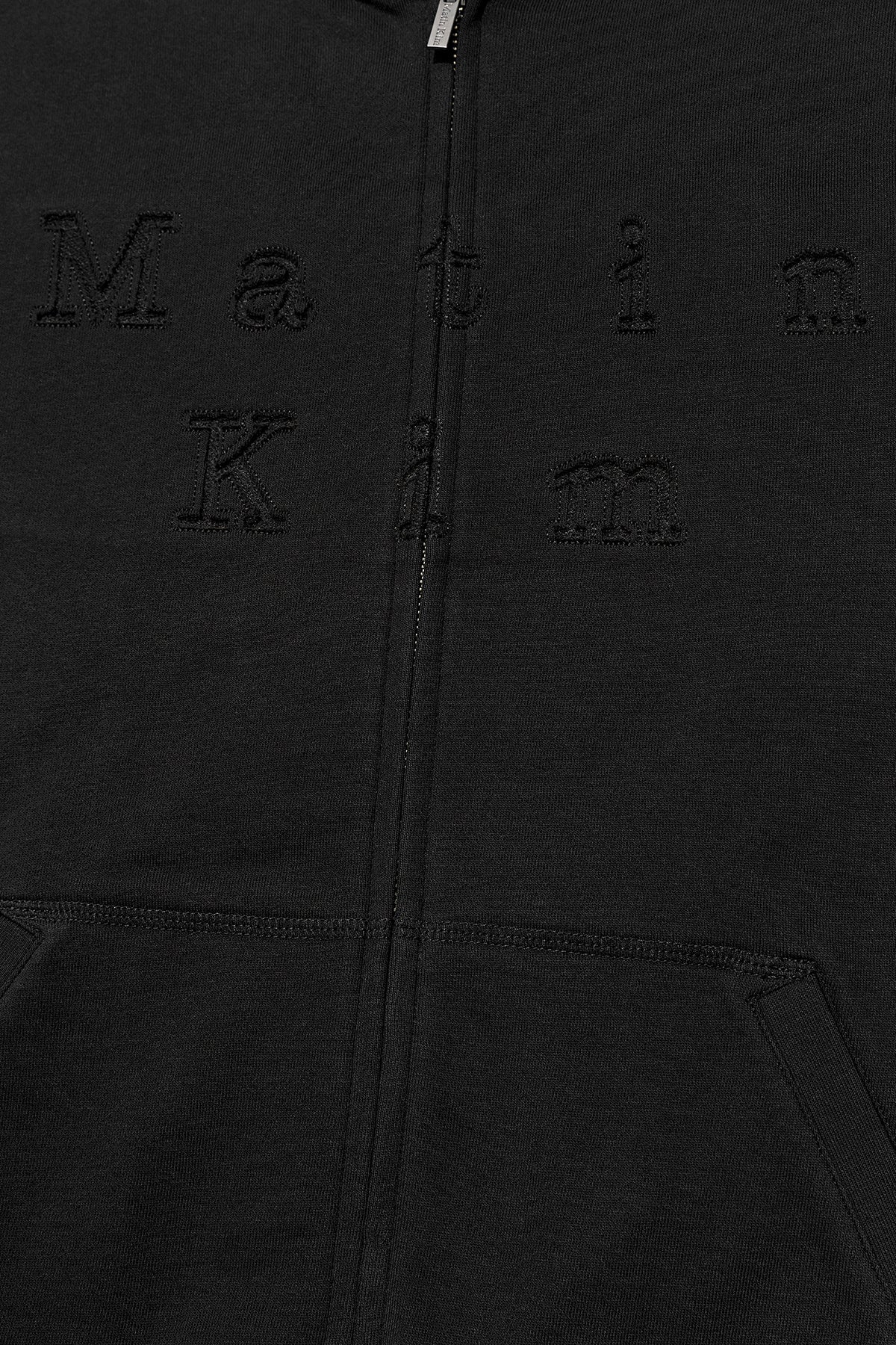 Matin Kim - Applique Cutted Logo Hoody Zip Up (Black) product image 4 | TRAB K-Fashion Australia