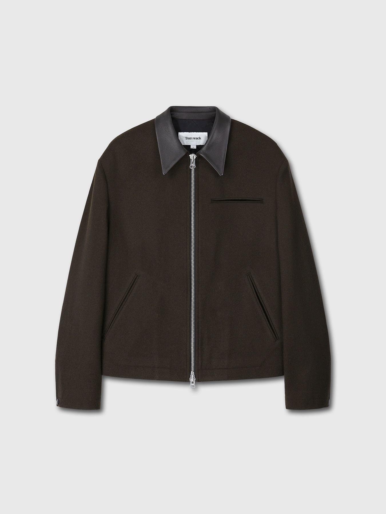 Tonywack - Leather Trim Wool Blouson (Dark Brown) product image 10 | TRAB K-Fashion Australia