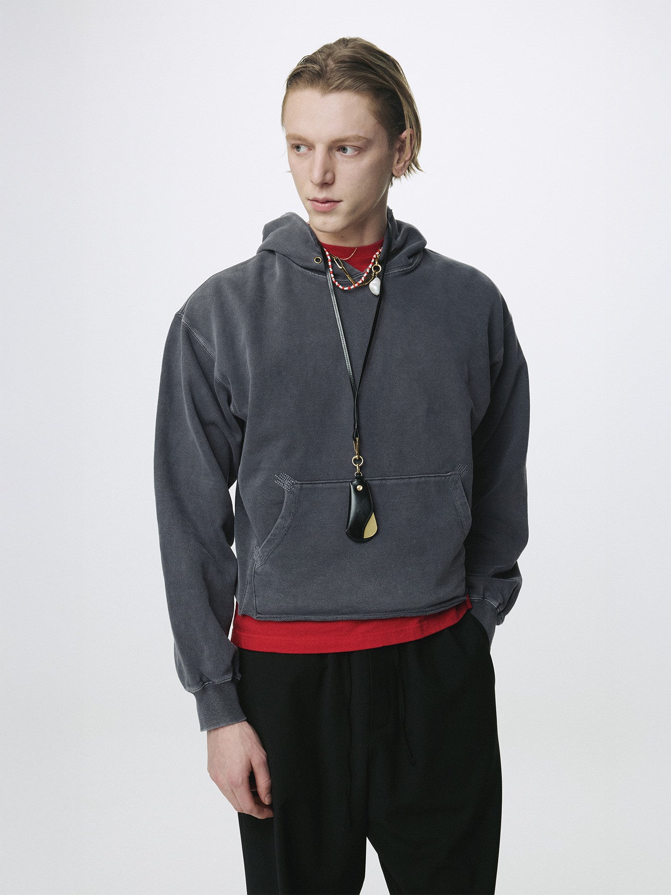 Tonywack - Garment Dyed Raw Edge Hoodie (Faded Ink) product image 1 | TRAB K-Fashion Australia