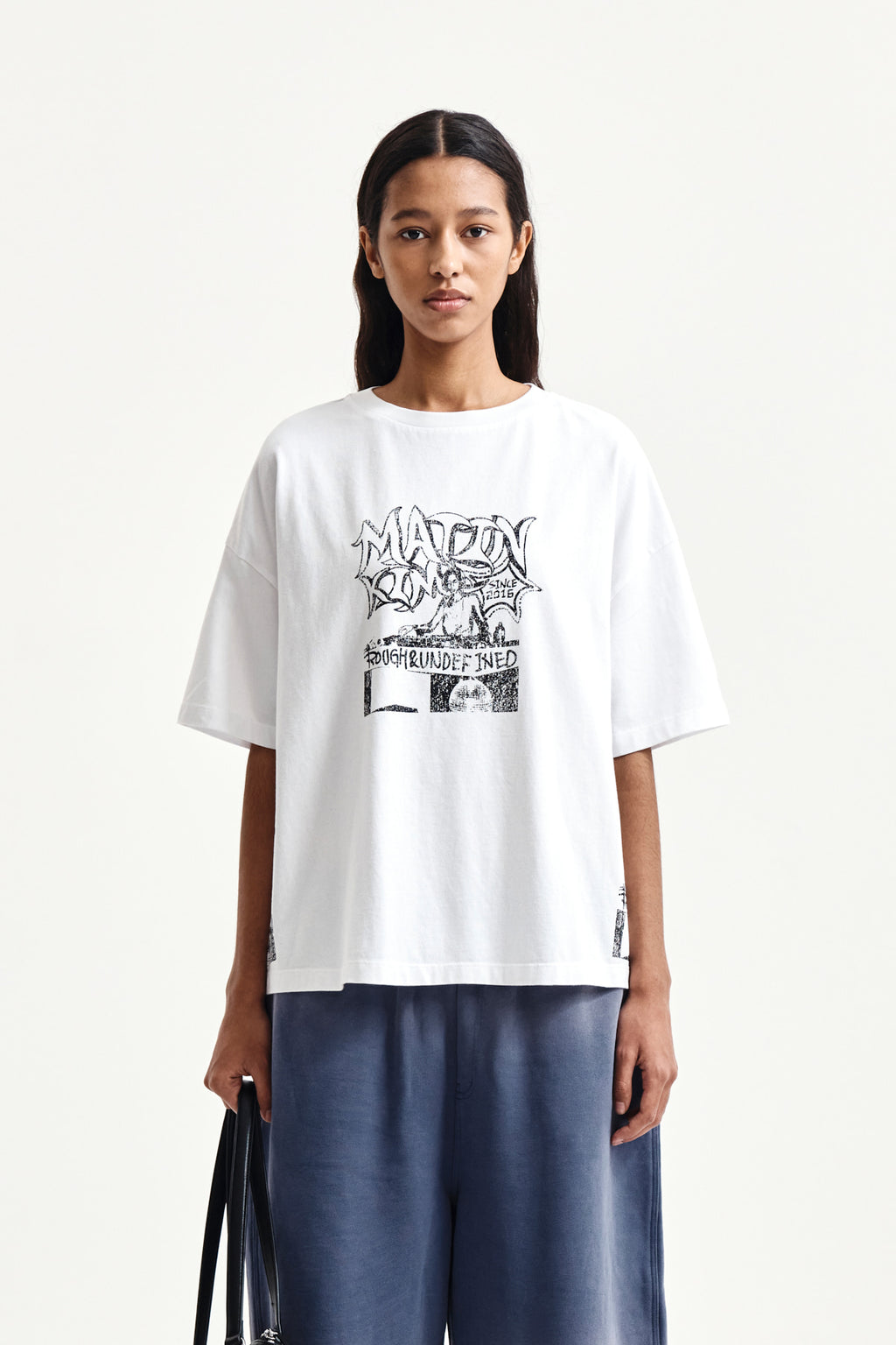 Matin Kim - Vintage Graffiti Artwork Top (White) product image 15 | TRAB K-Fashion Australia