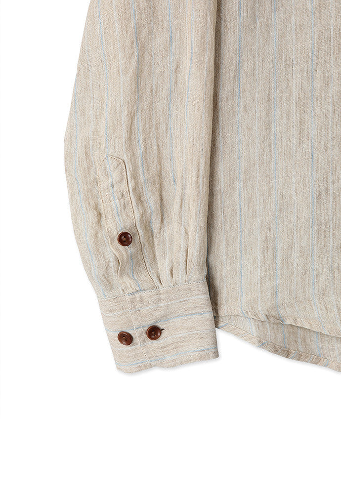 Art if acts - Linen Stripe Pocket Shirt (Beige) product image 12 | TRAB K-Fashion Australia
