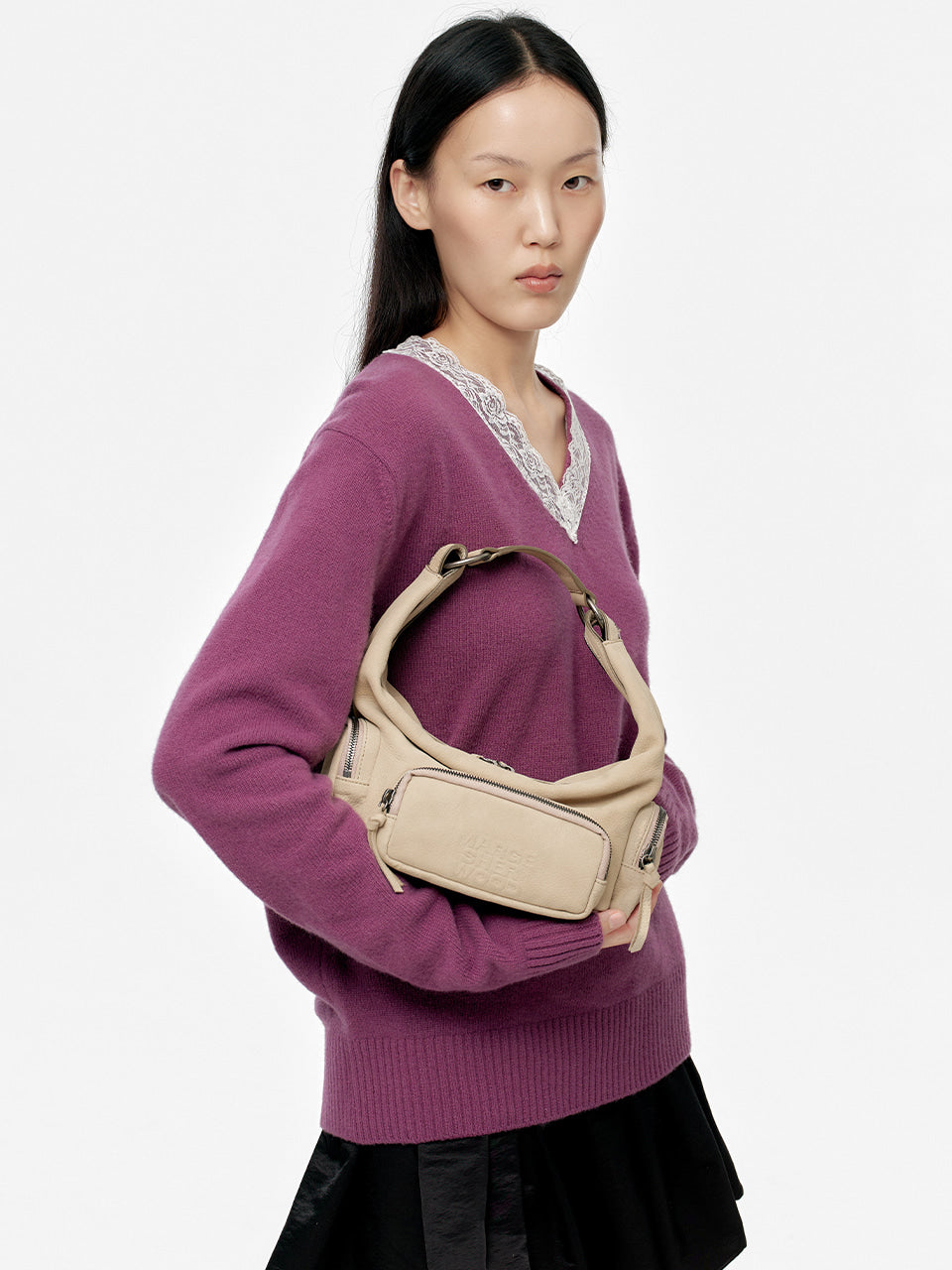 Marge Sherwood - City Hobo Ew Mini (Nude Nubuck) product image 2 | TRAB K-Fashion Australia