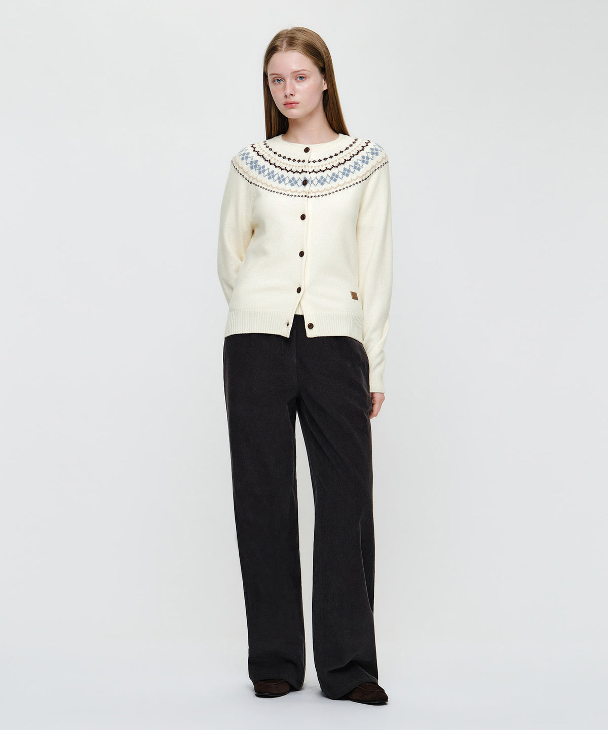 Marithe & Francois Girbaud - Small Classic Logo Nordic Cardigan Set Up (Ivory) product image 5 | TRAB K-Fashion Australia