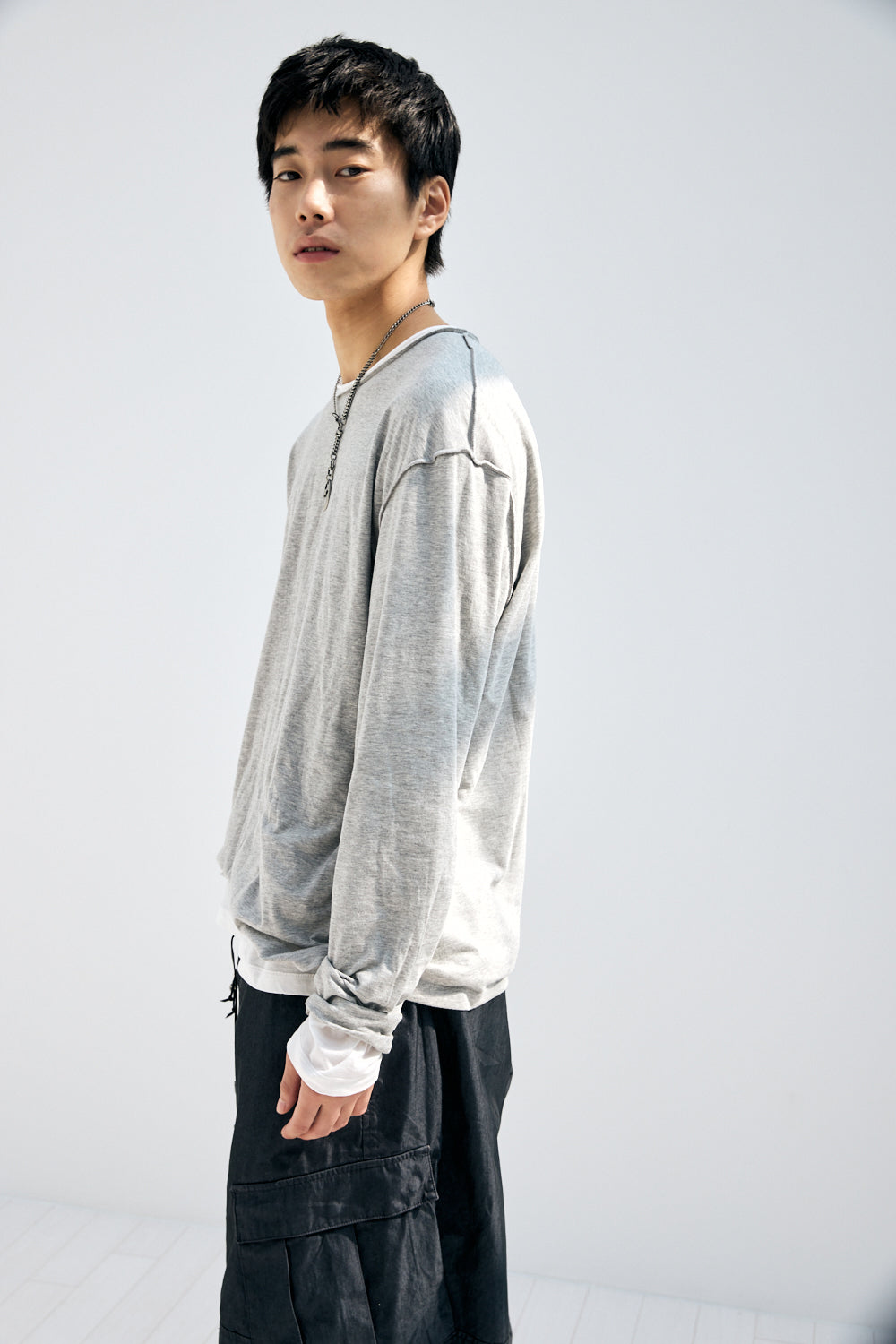 Hatchingroom - Two Face Tee (White/M.Grey) product image 10 | TRAB K-Fashion Australia